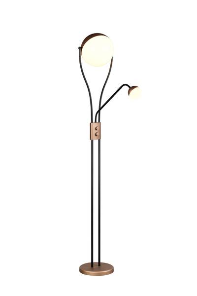 LED-Stehleuchte Chris Polycarbonat / Eisen - 1-flammig - Braun