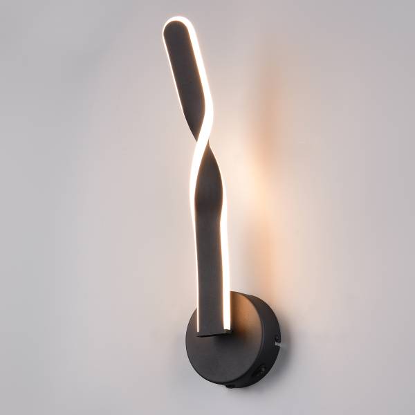 LED-Wandleuchte Ginko Eisen / Silikon - 1-flammig - Schwarz