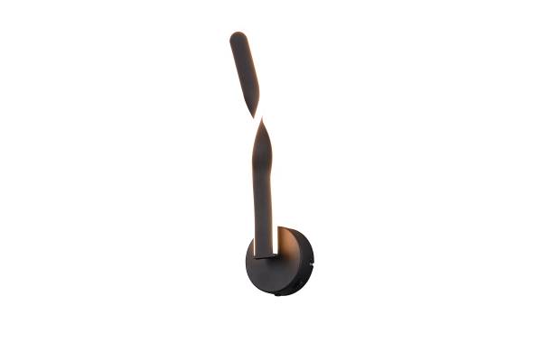 LED-Wandleuchte Ginko Eisen / Silikon - 1-flammig - Schwarz