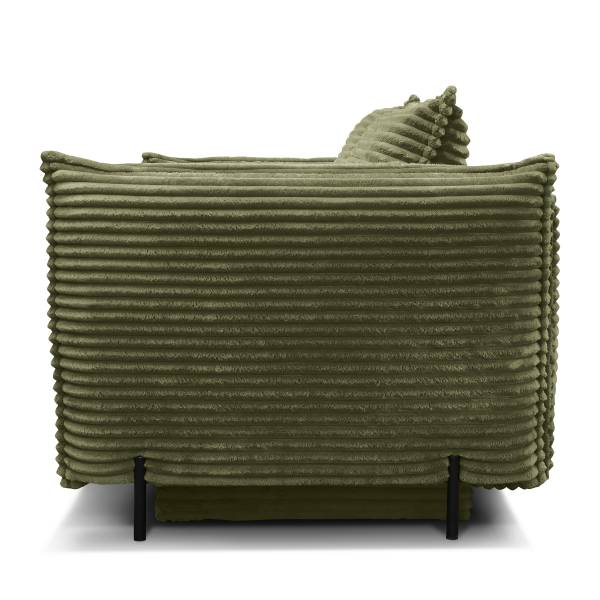 Divano letto VADO con contenitore Velluto a coste Tila: verde muschio