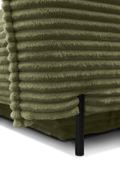 Divano letto VADO con contenitore Velluto a coste Tila: verde muschio