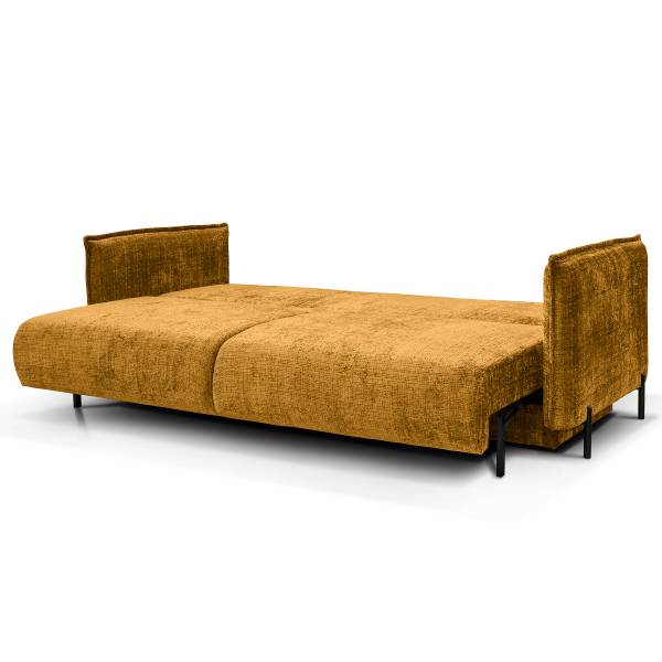 Schlafsofa VADO mit Bettkasten Chenille Cristy: Ocker
