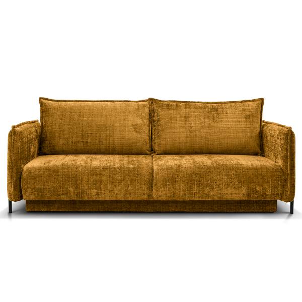 Schlafsofa VADO mit Bettkasten Chenille Cristy: Ocker