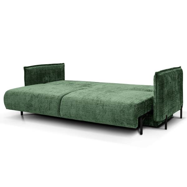 Schlafsofa VADO mit Bettkasten Chenille Cristy: Smaragdgrün