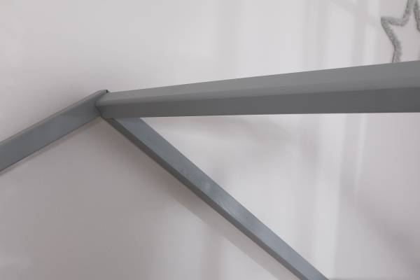 Massives Hausbett Lou Kiefer Grau - 90 x 200cm - Mit Lattenrost