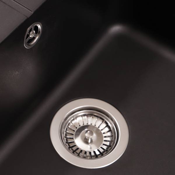 Granitspüle Austin 100 x 50 cm Schwarz