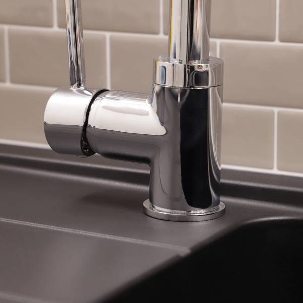 Granitspüle Austin 100 x 50 cm Schwarz