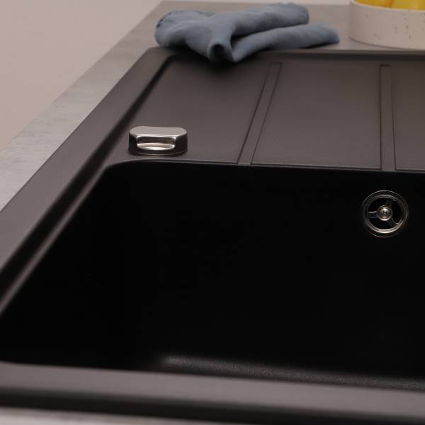 Granitspüle Austin 100 x 50 cm Schwarz