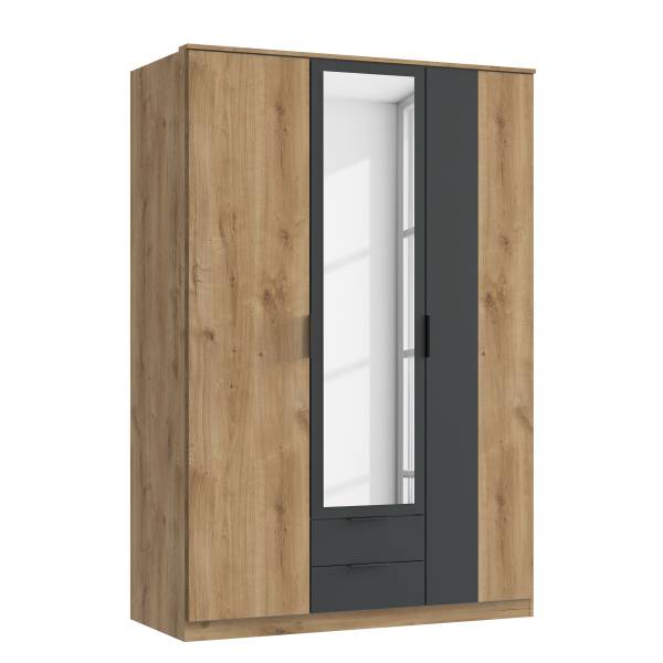 Kleiderschrank Texel Plankeneiche Dekor / Graphit
