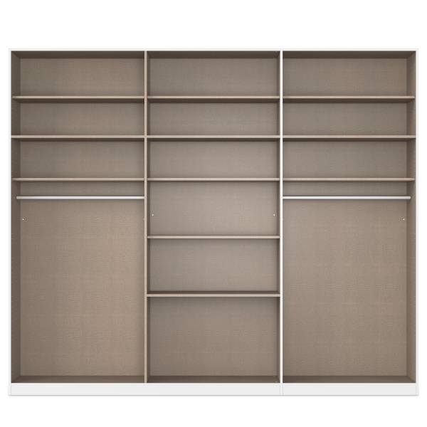 Drehtürenschrank Hildesheim Passepartout Alpinweiß - Breite: 275 cm - Ohne Spiegeltür/-en