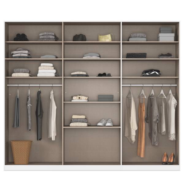 Drehtürenschrank Hildesheim Passepartout Alpinweiß - Breite: 275 cm - Ohne Spiegeltür/-en