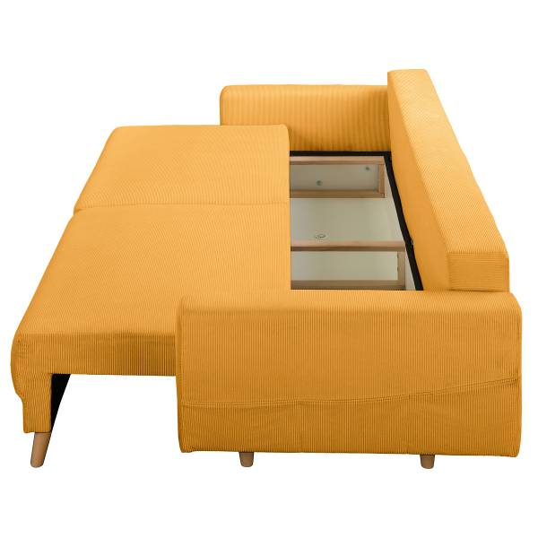 3-Sitzer Sofa SOLA Cordstoff Onika: Senfgelb