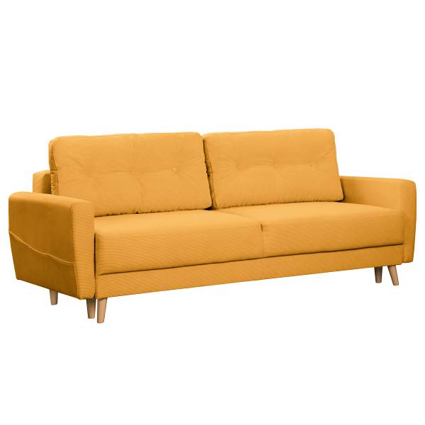 3-Sitzer Sofa SOLA Cordstoff Onika: Senfgelb