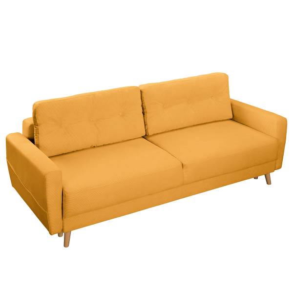 3-Sitzer Sofa SOLA Cordstoff Onika: Senfgelb