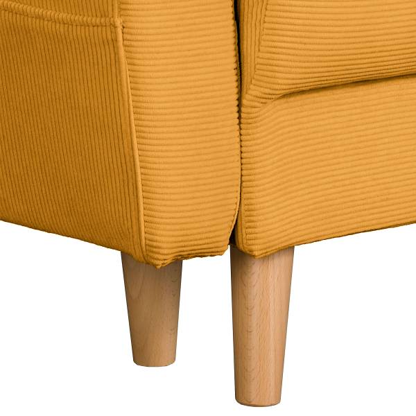 3-Sitzer Sofa SOLA Cordstoff Onika: Senfgelb