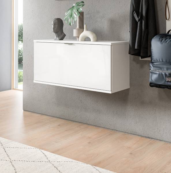 Commode Idom avec abattant Blanc brillant / Blanc mat