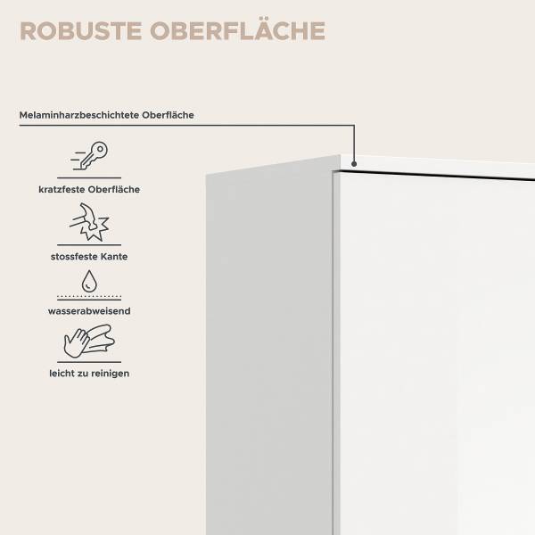 Schuhschrank Idom XL Hochglanz Weiß / Matt Weiß - Breite: 232 cm