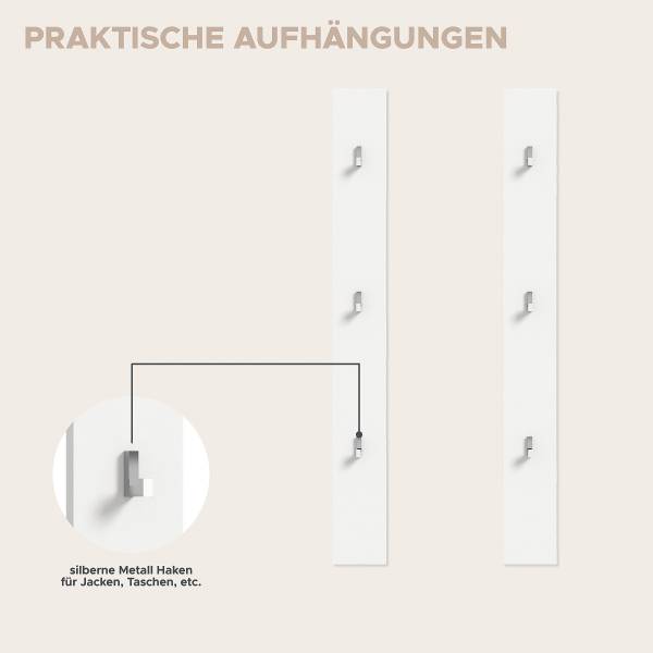 Garderobenset Idom 5-teilig Kombi F Hochglanz Weiß / Matt Weiß