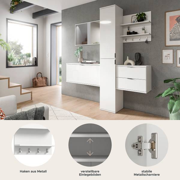 Ensemble d'entrée Idom D - 5 éléments Blanc brillant / Blanc mat