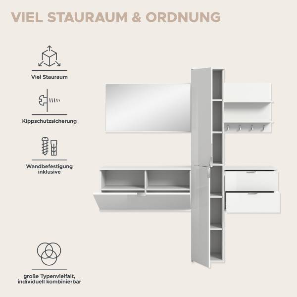 Ensemble d'entrée Idom D - 5 éléments Blanc brillant / Blanc mat