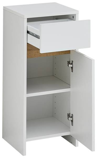 Salle de bain Quickset 100 - 5 éléments Blanc matt / Imitation chêne Riviera