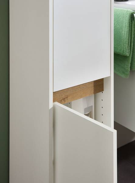 Salle de bain Quickset 100 - 5 éléments Blanc matt / Imitation chêne Riviera