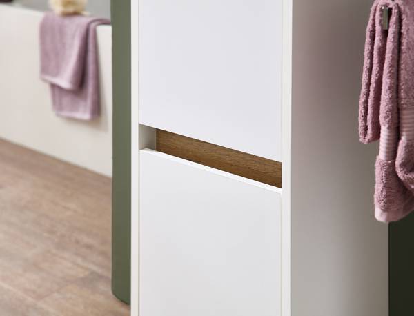 Salle de bain Quickset 100 - 5 éléments Blanc matt / Imitation chêne Riviera