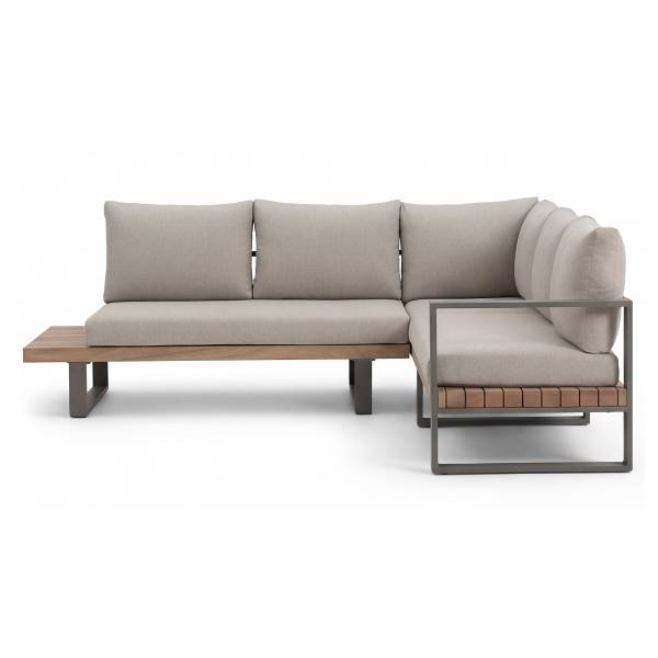 Loungeset Riva 3-teilig Akazie massiv / Polypropylen - Akazie Hell / Beige
