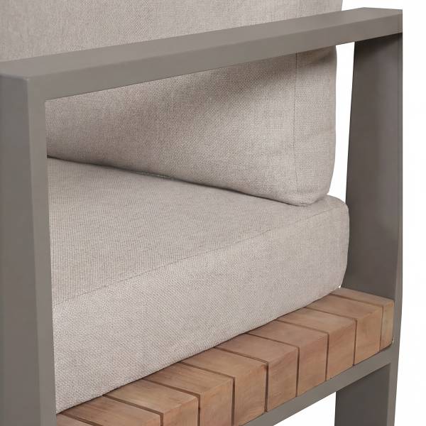 Loungeset Riva 3-teilig Akazie massiv / Polypropylen - Akazie Hell / Beige