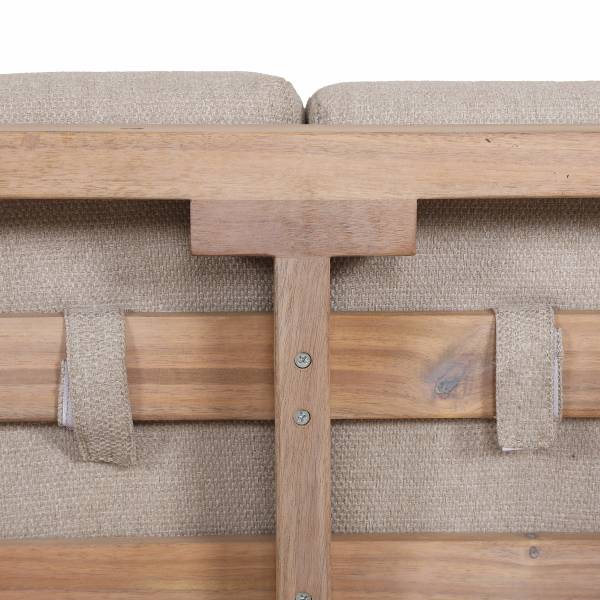 Loungeset Riva 3-teilig Akazie massiv / Polypropylen - Akazie Hell / Beige