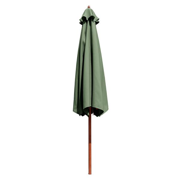 Sonnenschirm Sombrilla Eukalyptus massiv / Polyester - Salbei - Durchmesser: 300 cm