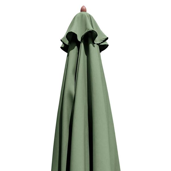 Sonnenschirm Sombrilla Eukalyptus massiv / Polyester - Salbei - Durchmesser: 300 cm