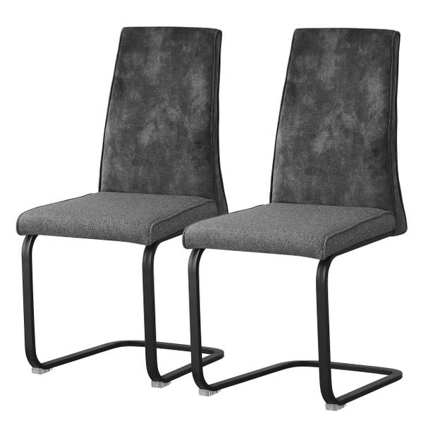 Set di 2 sedie a sbalzo ANKUMA Color antracite / Nero