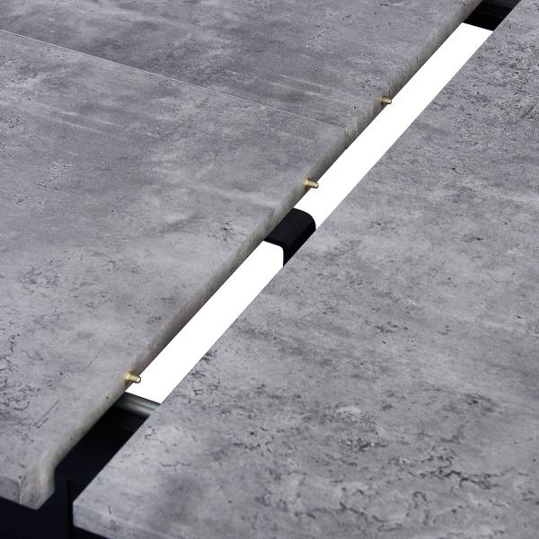 Ausziehbarer Esstisch SALEIT Beton Dekor / Schwarz