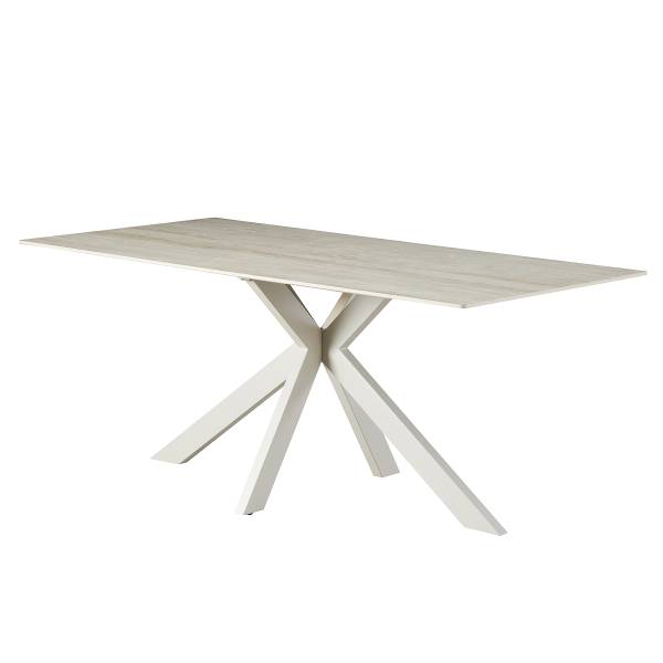 Tavolo da pranzo IMBALI Effetto travertino / Beige