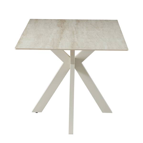 Tavolo da pranzo IMBALI Effetto travertino / Beige