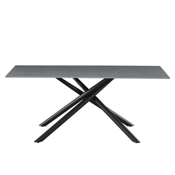 Eettafel UNSONG grijze marmerlook/zwart