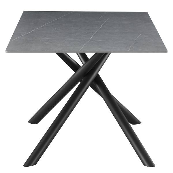 Eettafel UNSONG grijze marmerlook/zwart