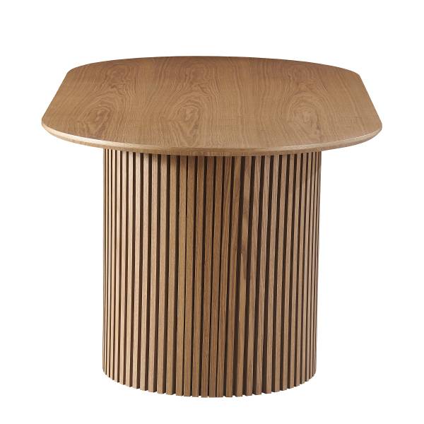 Table de salle à manger plaquée FEISEI Placage en bois véritable - Chêne