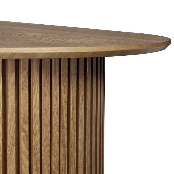 Table de salle à manger plaquée FEISEI Placage en bois véritable - Chêne