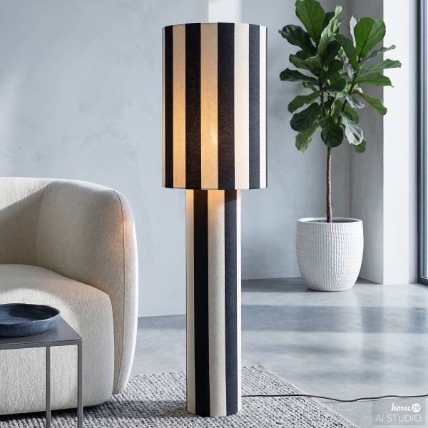 Stehleuchte NUVIO Eisen / Textil - 1-flammig - Schwarz