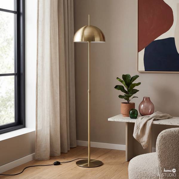 Lampada da terra XARIO Ferro - 1 punto luce - Dorato