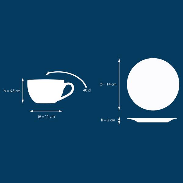 Cappuccinotassen Caldera Steingut - Mehrfarbig