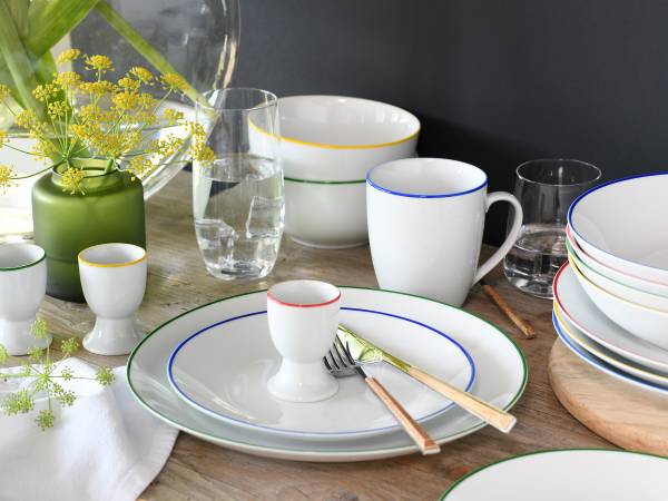 Frühstücksset Luna Color Line Porzellan - Weiß / Mehrfarbig