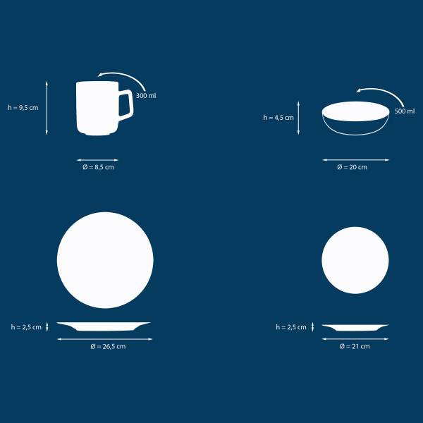 Service combiné Moulin à vent Faïence - Jaune