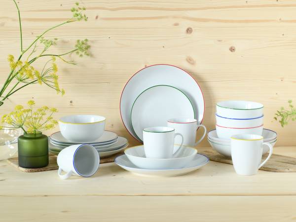 Kombiservice Luna Color Line Porzellan - Weiß / Mehrfarbig - 20-teilig