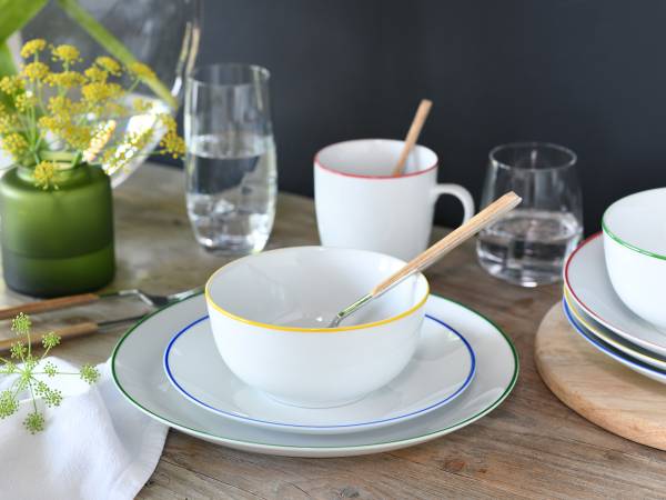 Kombiservice Luna Color Line Porzellan - Weiß / Mehrfarbig - 20-teilig