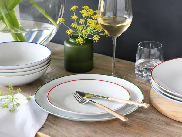 Kombiservice Luna Color Line Porzellan - Weiß / Mehrfarbig - 20-teilig