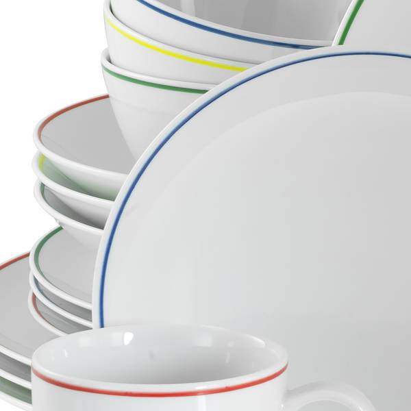 Kombiservice Luna Color Line Porzellan - Weiß / Mehrfarbig - 20-teilig