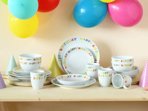Set da tavola Luna Happy Birthday 32 x 33 x 33 cm